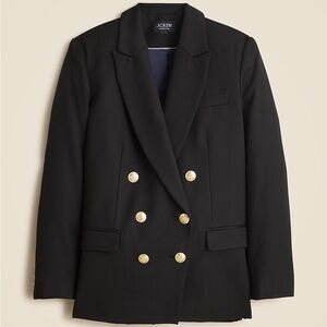 J. Crew Collection Double Breasted Black Blazer with Gold Accents